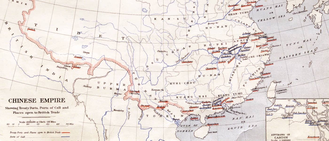 Chinese Empire Showing Treaty Ports, Ports of Call and Places Open to British Trade, TSGS 2302, British Library: Ministry of Defense Maps, Primary Source Media, 1907. Nineteenth Century Collections Online