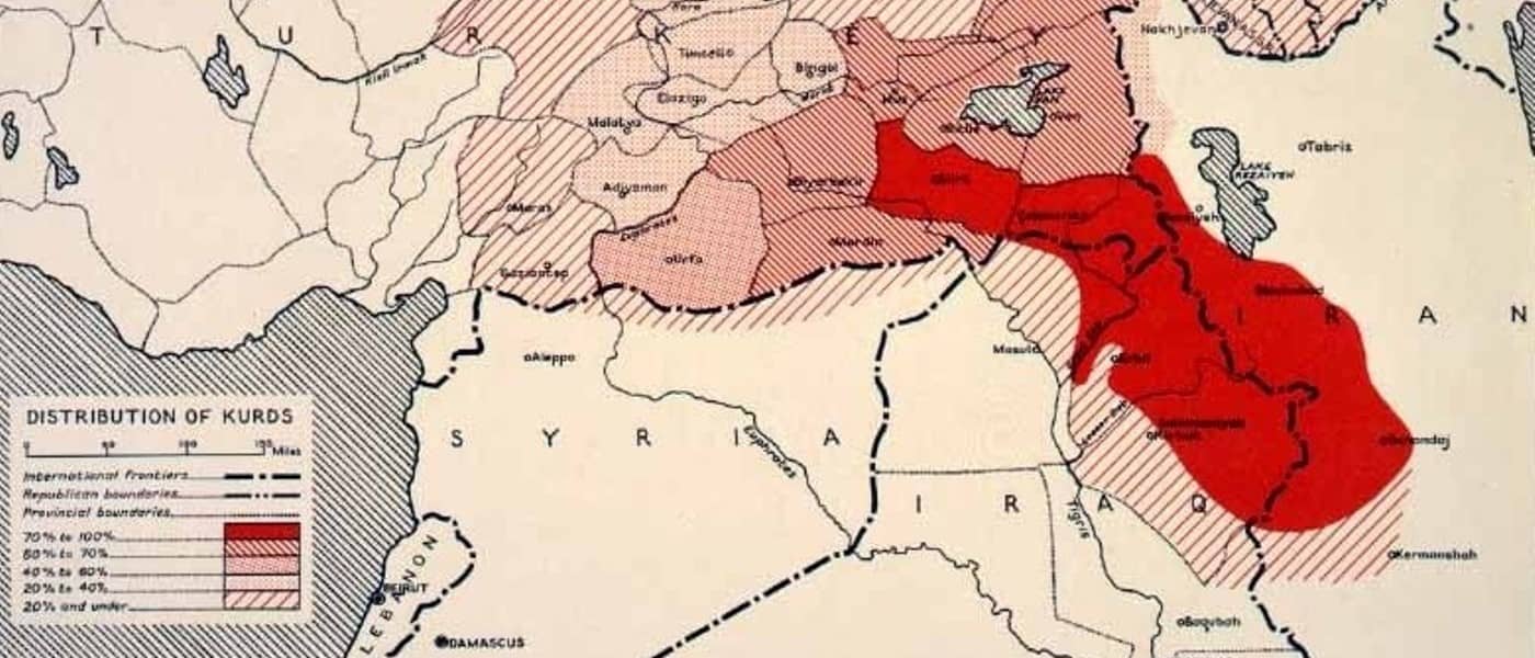 Reproduced By Kind Permission Of The National Archives Of The UK. Distribution Of Kurds. Iraq, Middle East: Distribution Of Kurds. Various Maps. 1963. MS The Middle East Online: Iraq, 1914-1974 FO 370/2718. Map. The National Archives (Kew, United Kingdom). Archives Unbound, link.gale.com/apps/doc/SC5107524116/GDSC?u=asiademo&sid=bookmark-GDSC&xid=6c7108e2&pg=1.