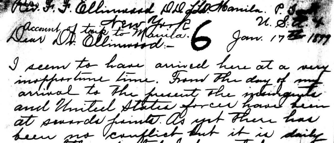 Philippines, 1898 - 1910, Incoming and Outgoing, Philippines, 1898, Volume 259. 1898. MS Evangelism in Philippines: Correspondence of the Board of Foreign Missions, 1898-1910. Presbyterian Historical Society. Archives Unbound, link.gale.com/apps/doc/SC5112493100/GDSC?u=asiademo&sid=bookmark-GDSC&xid=ff117f85&pg=59.