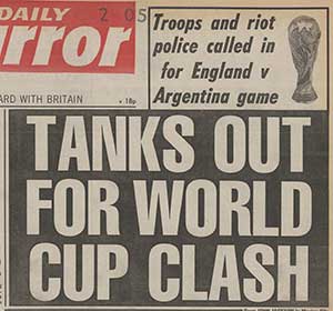 Jackson, John. "Tanks out for World Cup Clash." Daily Mirror, 20 June 1986