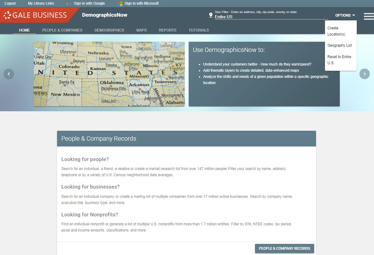 Target geographic locations.