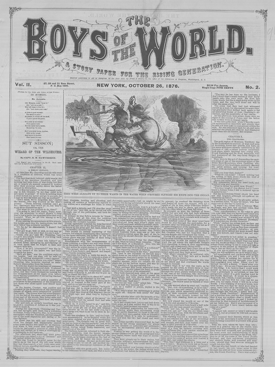 The Boys of the World: A Story Paper for the Rising Generation, vol. 2, no. 2, 26 Oct. 1876.